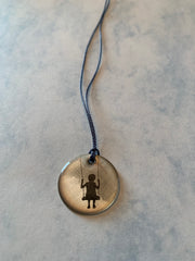Childhood swing lithograph necklace