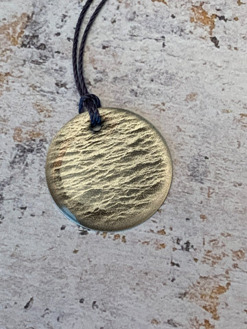 Ocean waves lithograph necklace