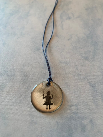 Childhood swing lithograph necklace