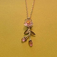 Peach Blossom Pendant - Dainty Flower Necklace