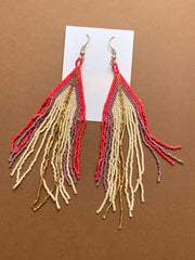 Terracotta Gold Beaded Earrings