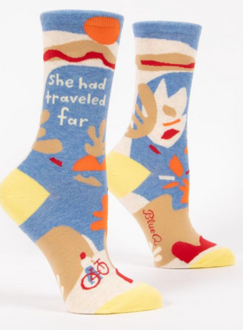 SHE HAD TRAVELED FAR CREW SOCKS