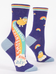 Pooping RAINBOWS KIND OF DAY CREW SOCKS